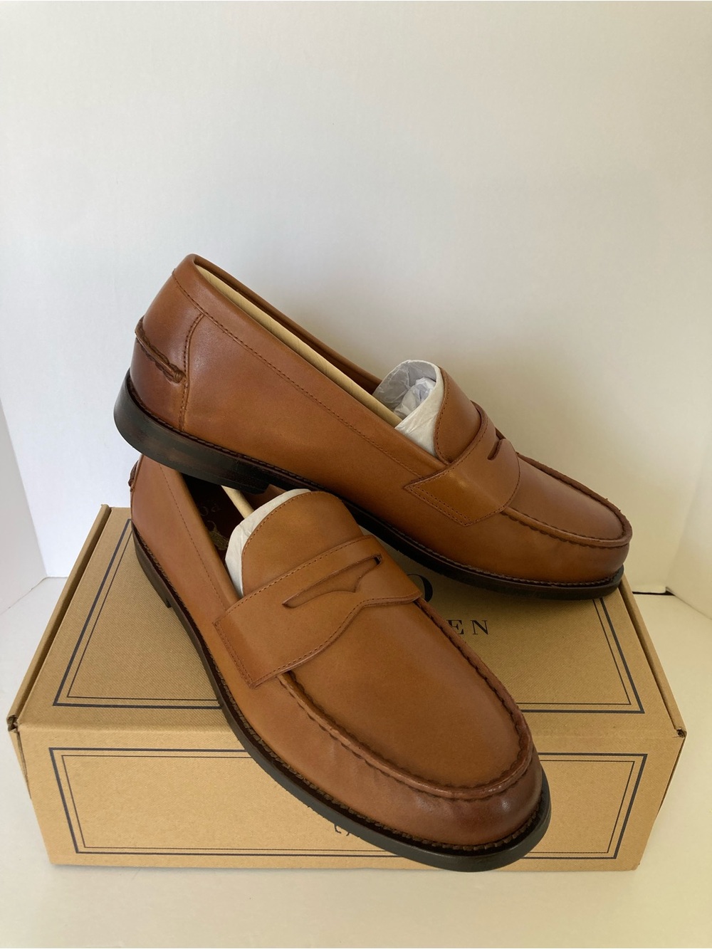 Polo by Ralph Lauren Men's Leather Penny Loafers in Brown